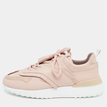 Pink Perforated Leather Fringe