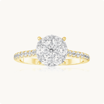 Brilliant-Cut .75ctw. Diamond Composite Engagement Ring in 10k Two-Tone Gold