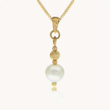 Pearl Drop Pendant in 14k Yellow Gold