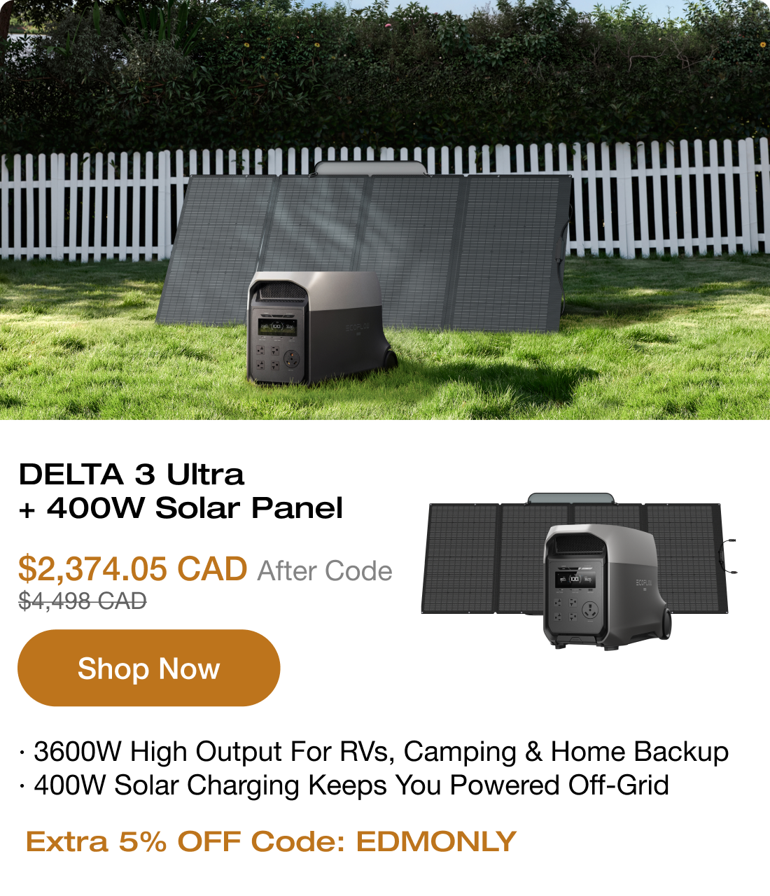 "DELTA 3 Ultra + 400W Solar Panel"