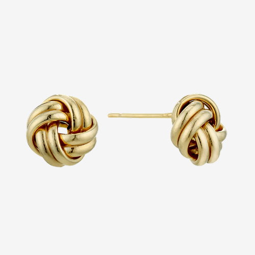 9ct Yellow Gold Round Knot Stud Earrings