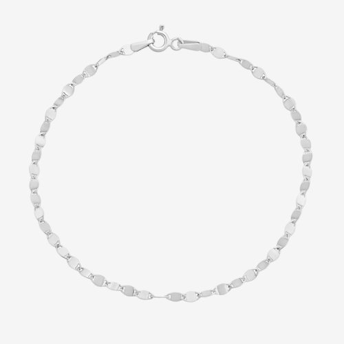 Sterling Silver Flat Mirror Link Chain Bracelet