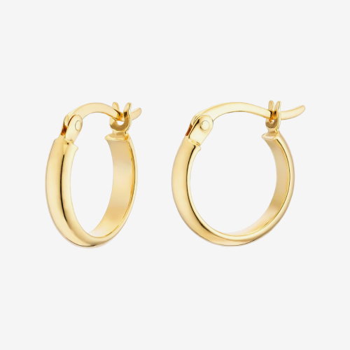 9ct Yellow Gold 10mm Polished Hoop Earrings
