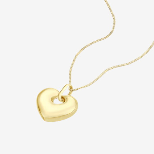 9ct Yellow Gold Puff Heart Pendant
