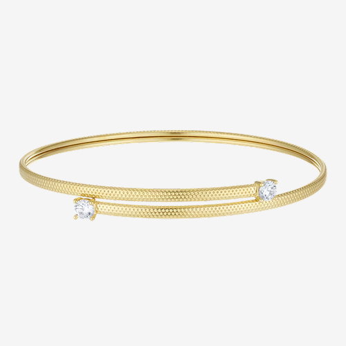 9ct Yellow Gold Cubic Zirconia Flexi Bangle