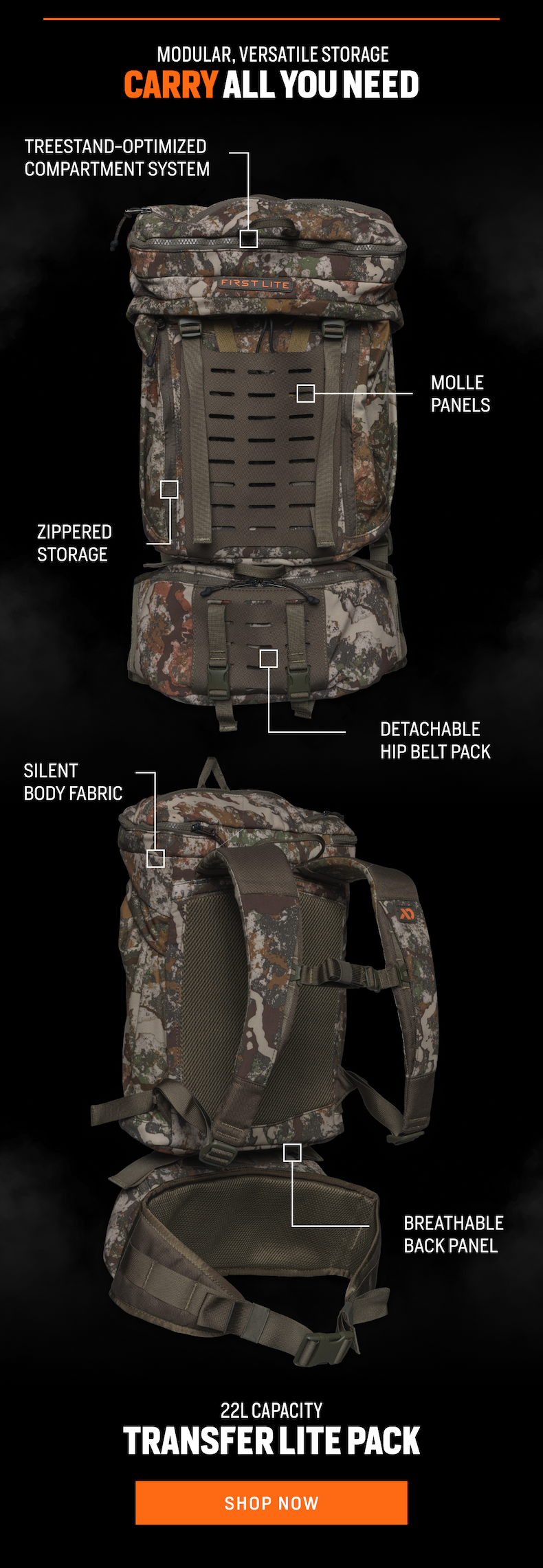 Modular, versatile storage: Carry all you need