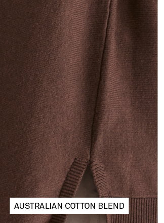 Straight Hem V-Neck Jumper in Chocolate