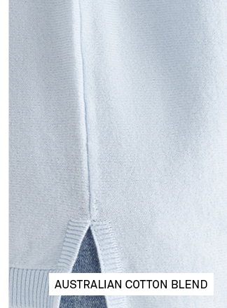 Straight Hem V-Neck Jumper in Glacier
