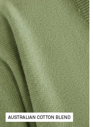 Straight Hem V-Neck Jumper in Sage Green