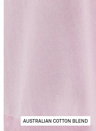 Straight Hem V-Neck Jumper in Soft Peony