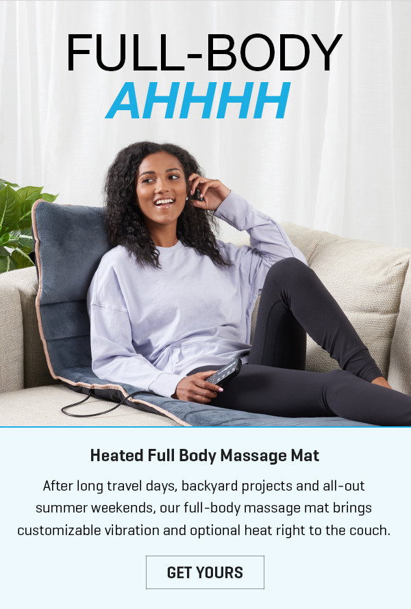 Our Heated Full Body Massage Mat is a huge hit. Get 20% off yours.