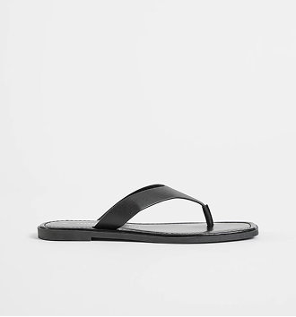 Genuine Leather square toe thongs