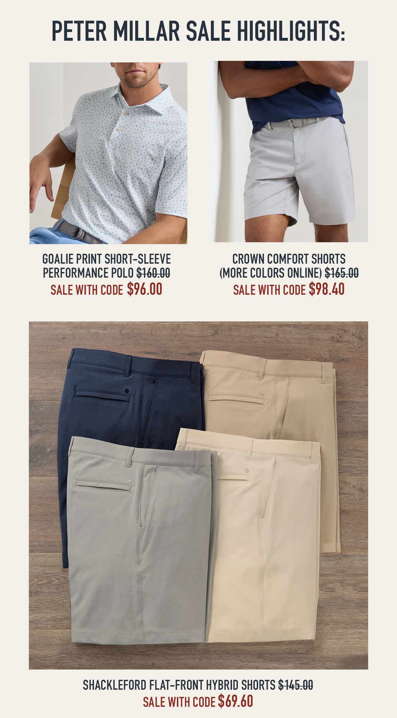 Shop Peter Millar sale styles — now with an extra 20% off. Only at Westport Big & Tall.