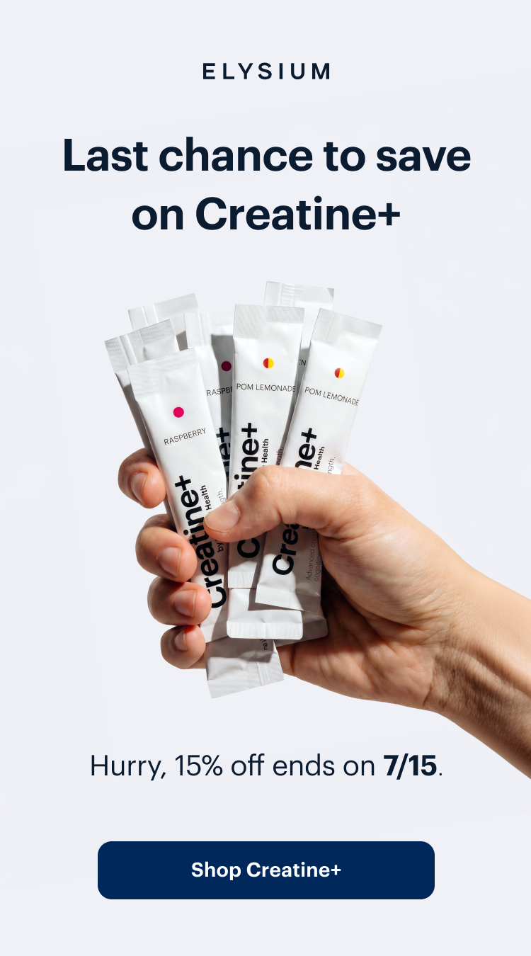 Elysium | Inside Creatine+, the last creatine you'll ever switch to | Every ingredient in Creatine+ earned its place, creating our first-of-its kind longevity creatine. | Shop Creatine+