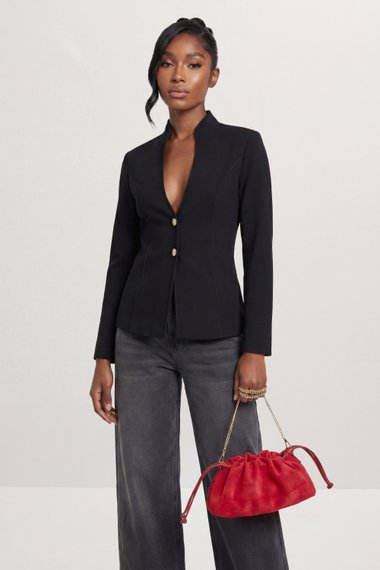 Faux Leather Bag With Chain Strap