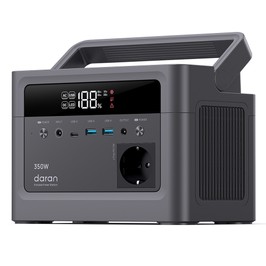 DaranEner Cubus350L Portable Power Station, 288Wh LiFePO4 Battery, 350W Pure Sine Wave Output, 700W Surge, 80W Solar Input, 45W USB-C PD, Dual 18W USB-A, 60W DC5521 Output, for Camping, Travel & Emergency Backup