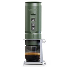 HiBREW H4C Portable Espresso Maker, Handheld Manual Coffee Machine for Camping, Travel & Home Use, Green - Explorer