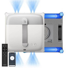 Liectroux G9 Window Cleaning Robot, 10000Pa Suction, Dual-Engine Bionic Cleaning Arms, 8-Nozzle High-Pressure Water Spray, 120ml Water Tank, 5 Cleaning Modes, Tuya App & Remote Control, UPS Backup Battery