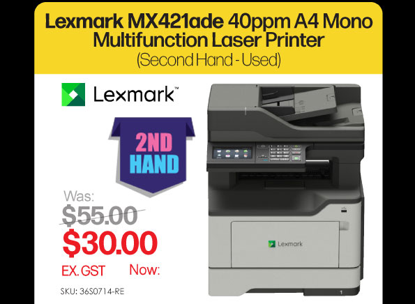2nd Hand Lexmark MX421ade 40ppm A4 Mono Multifunction Printer - Was $55, Now $30 Ex GST