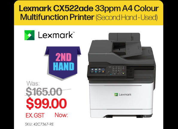 2nd Hand Lexmark CX522ade 33ppm A4 Colour Multifunction Printer - Was $165, Now $99 Ex GST