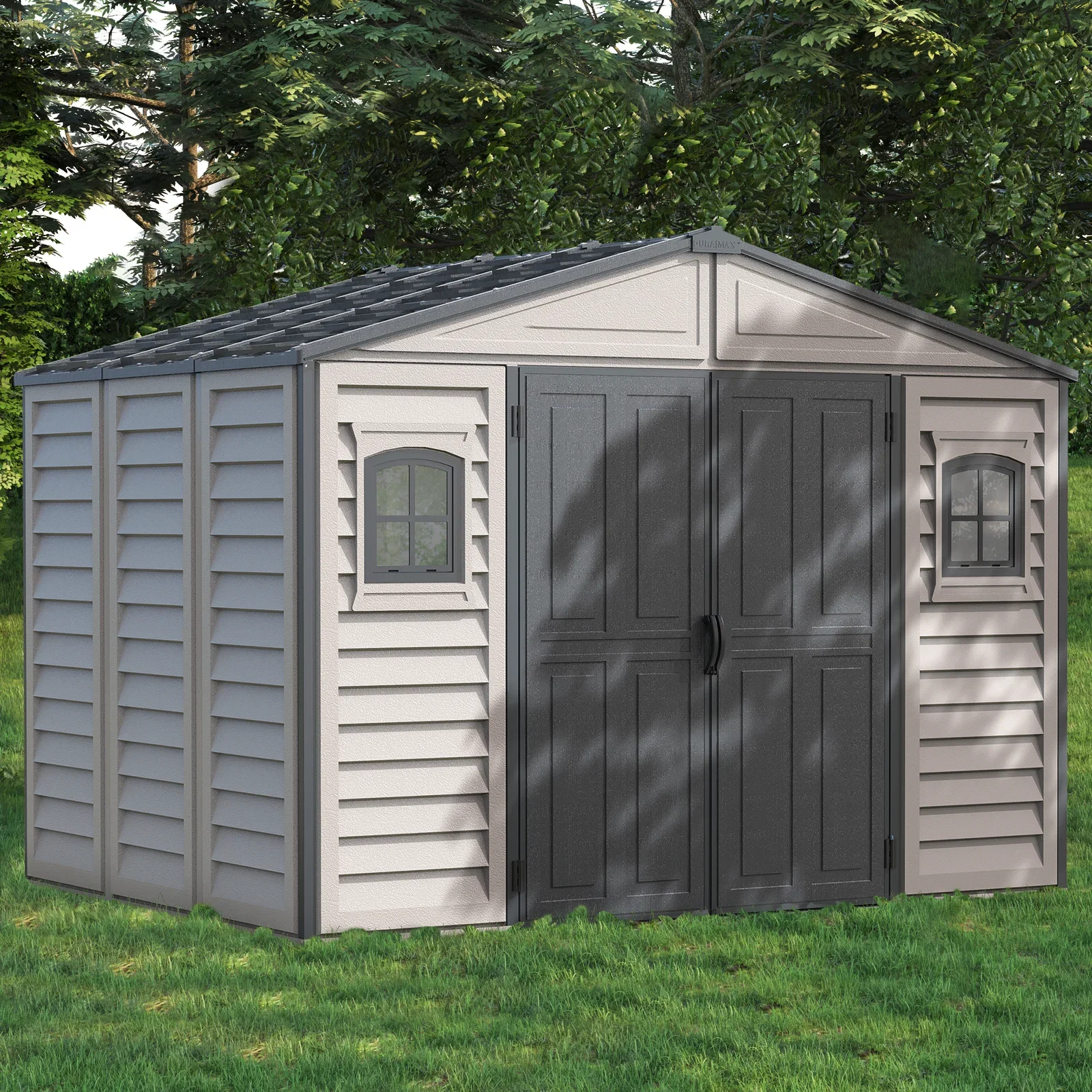 Image of BillyOh WoodBridge II Plus 10x8ft Apex Plastic Shed with Foundation Kit