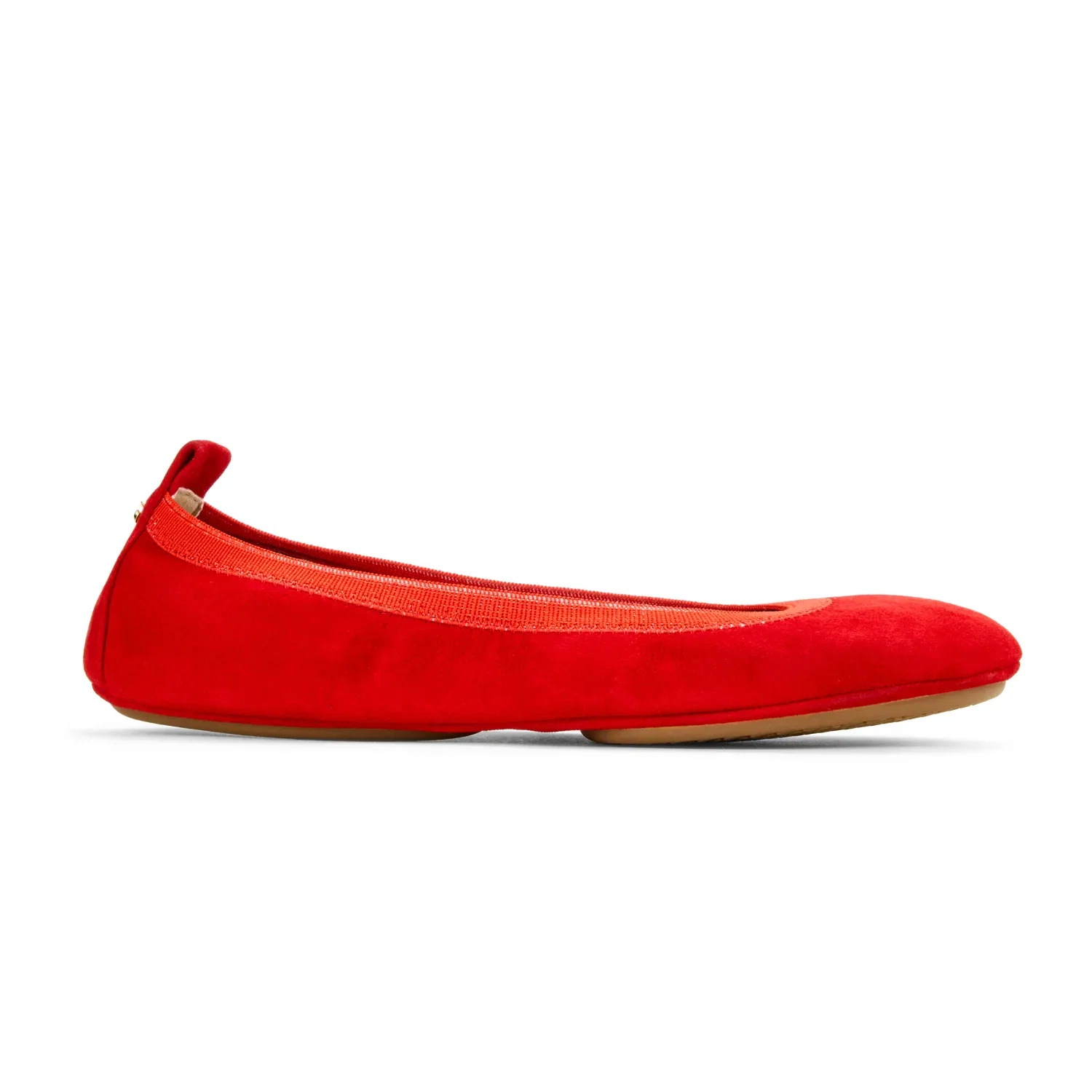 Image of Samara Foldable Ballet Flat in Red Suede