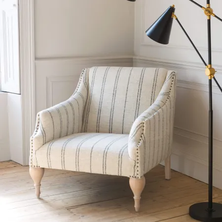 Renée Linen Stripe Armchair