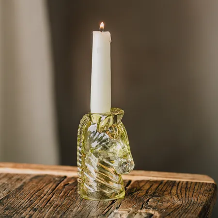 Green Zebra Candle Holder