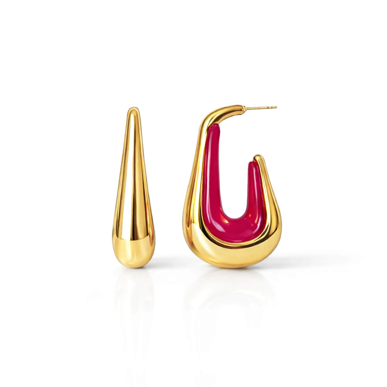 Image of Drop Hoop Earrings