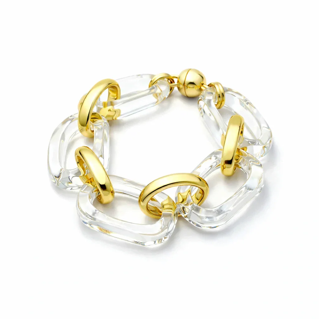 Image of Clear Rectangle Lucite Bracelet