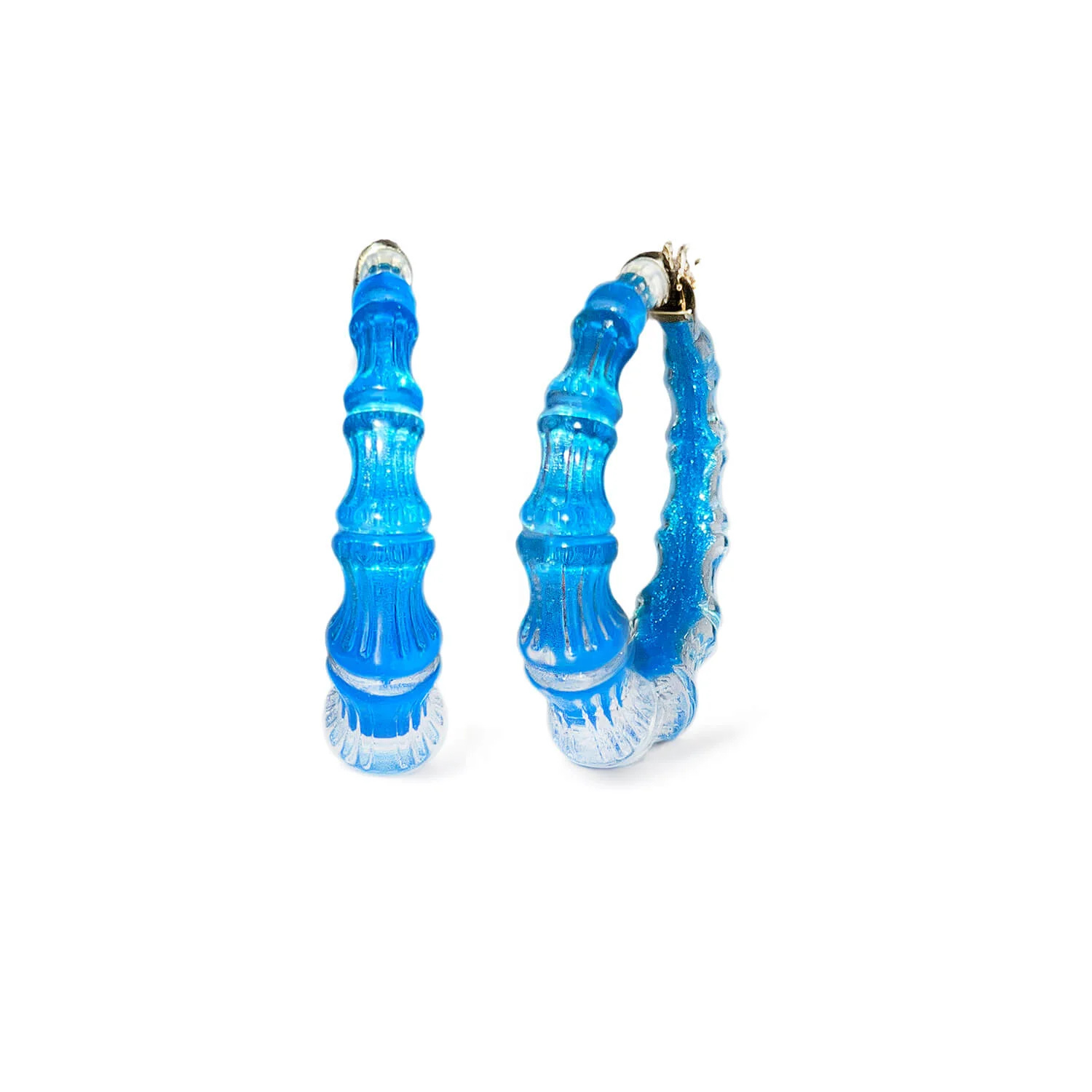 Image of SAMPLE SALE - Bamboo Illusion Lucite Hoop Earrings