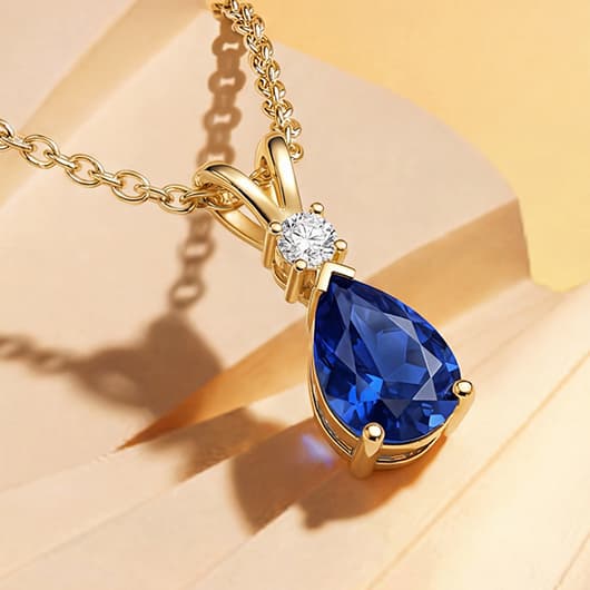 Blue Sapphire Teardrop Pendant