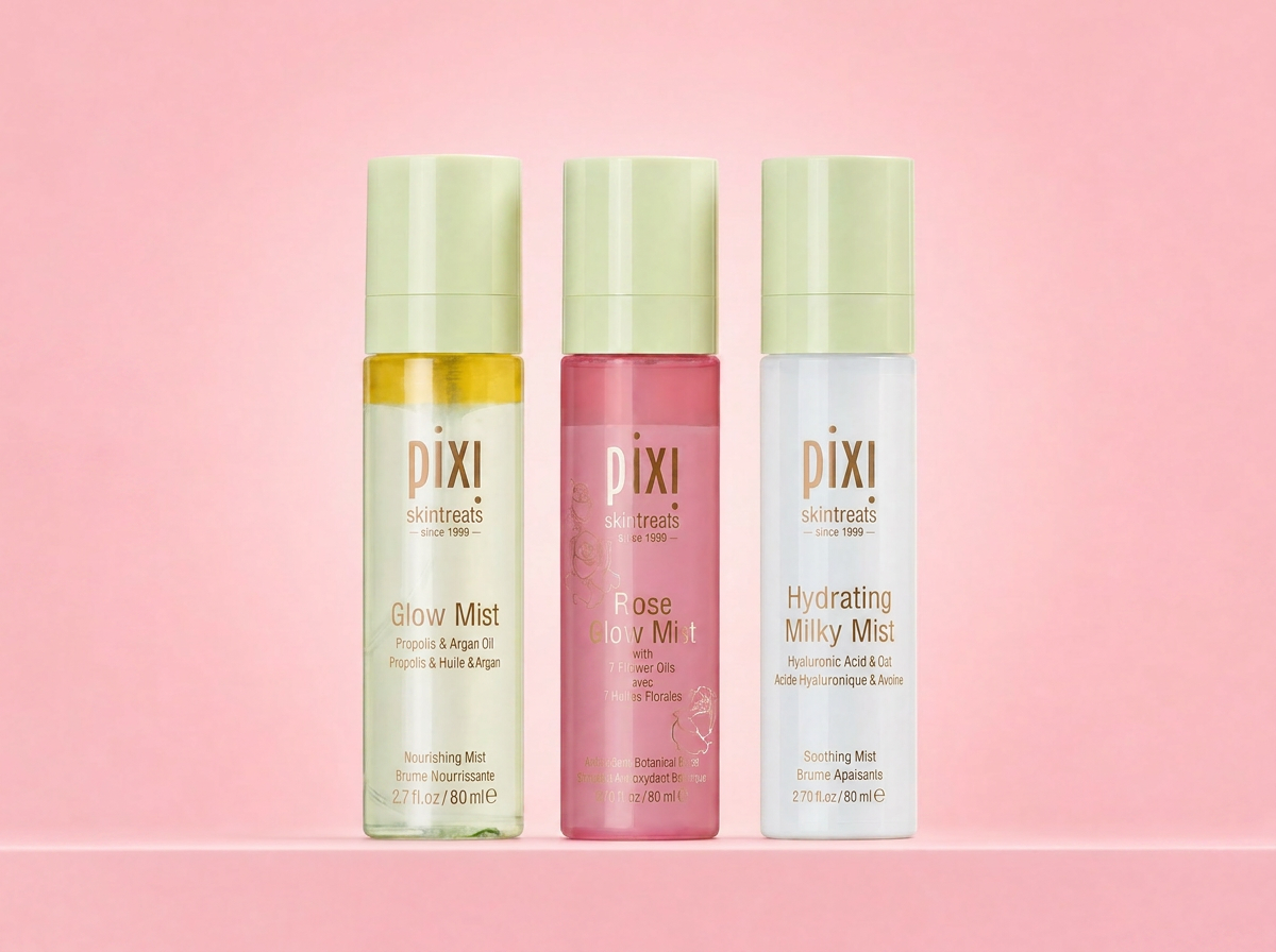 Pixi Misting Must-Haves Trio: Glow Mist, Rose Glow Mist, and Hydrating Milky Mist
