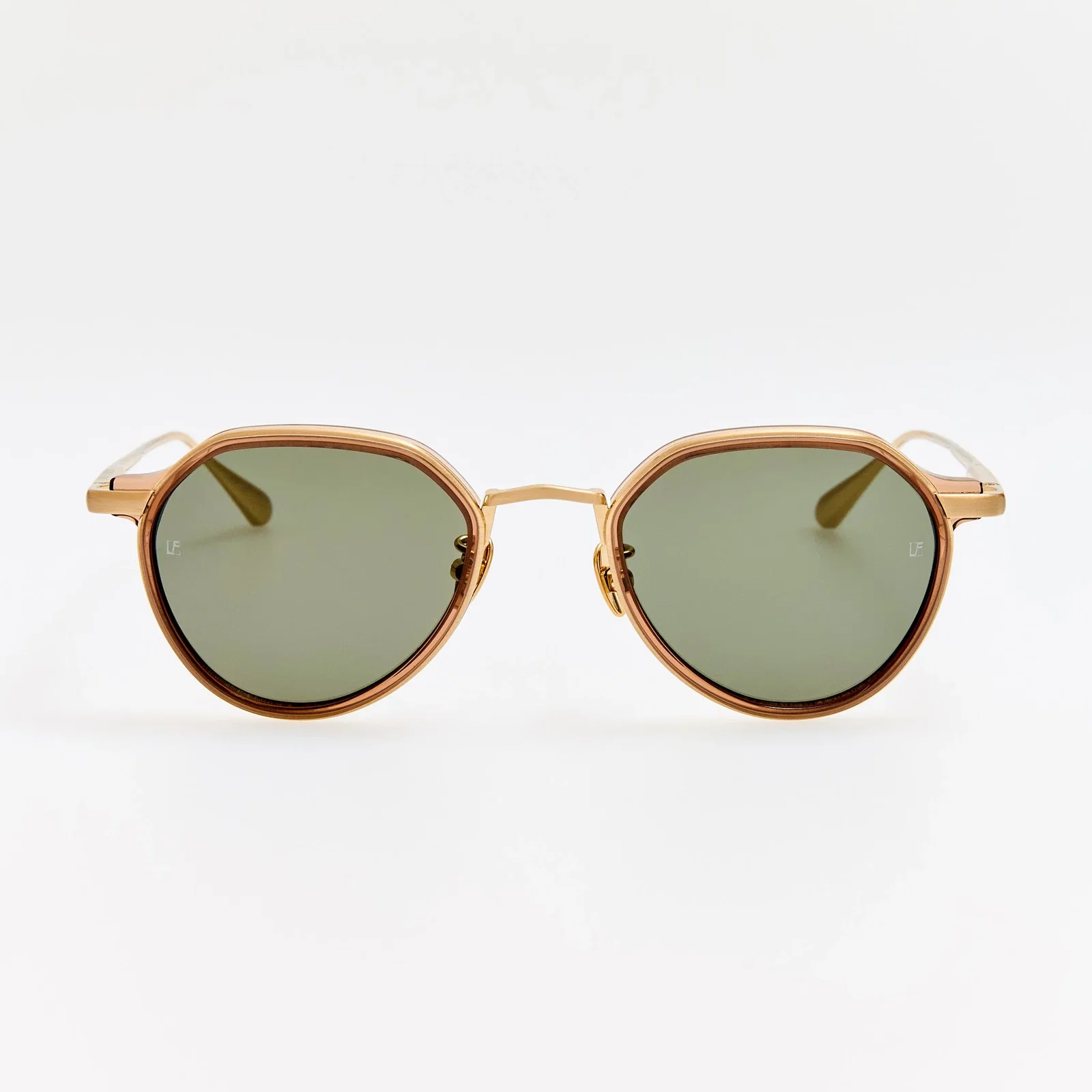 Image of Dellal Sunglasses in Matt Champagne and Green
