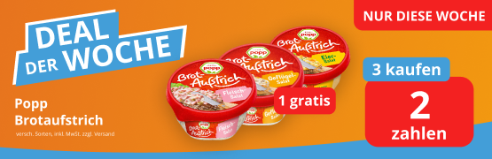 Popp Brotaufstrich: 1 Gratis - 3 kaufen & 2 zahlen