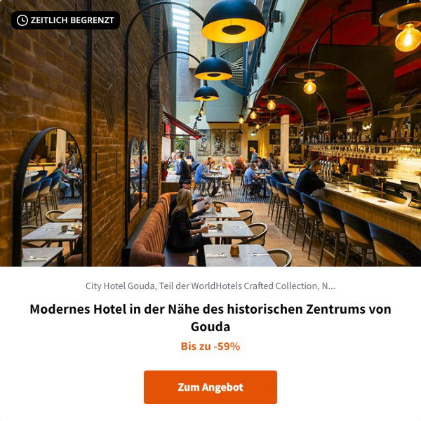 Modernes Hotel in der Nähe des historischen Zentrums von Gouda