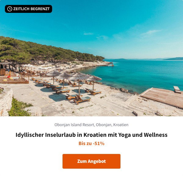 Idyllischer Inselurlaub in Kroatien mit Yoga und Wellness