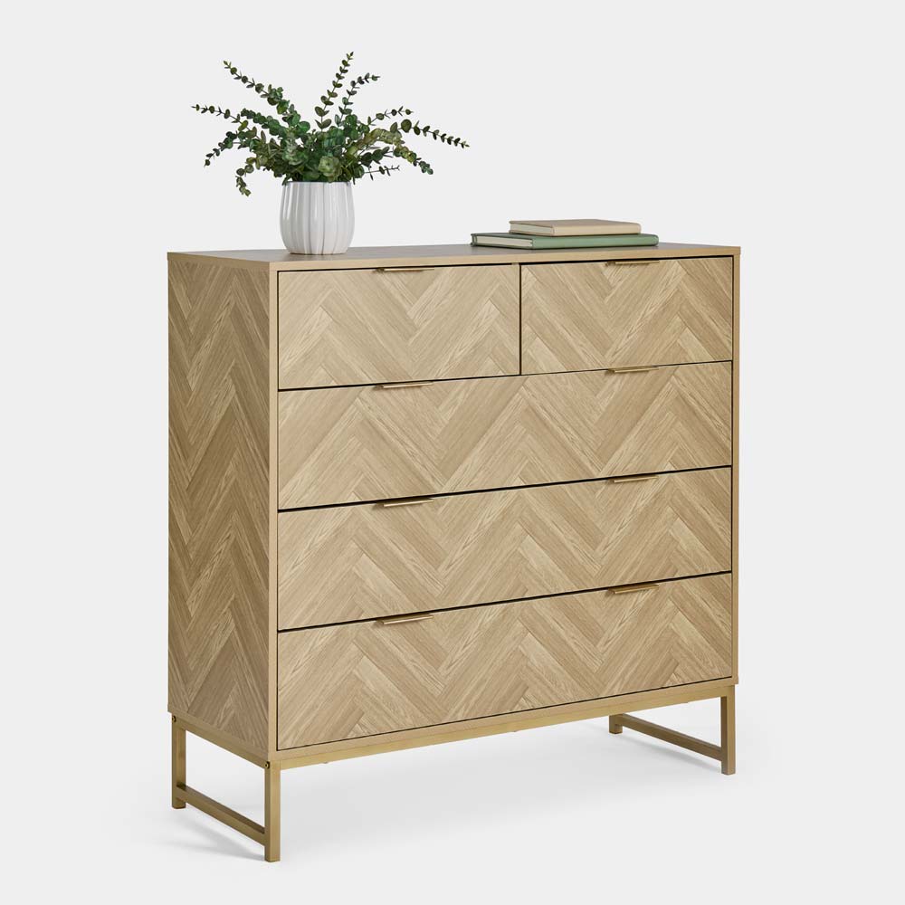 Image of Ducie Herringbone Chest of Drawers