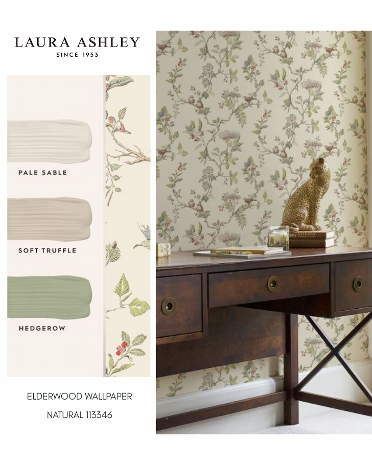 Laura Ashley Elderwood Wallpaper Natural 113346