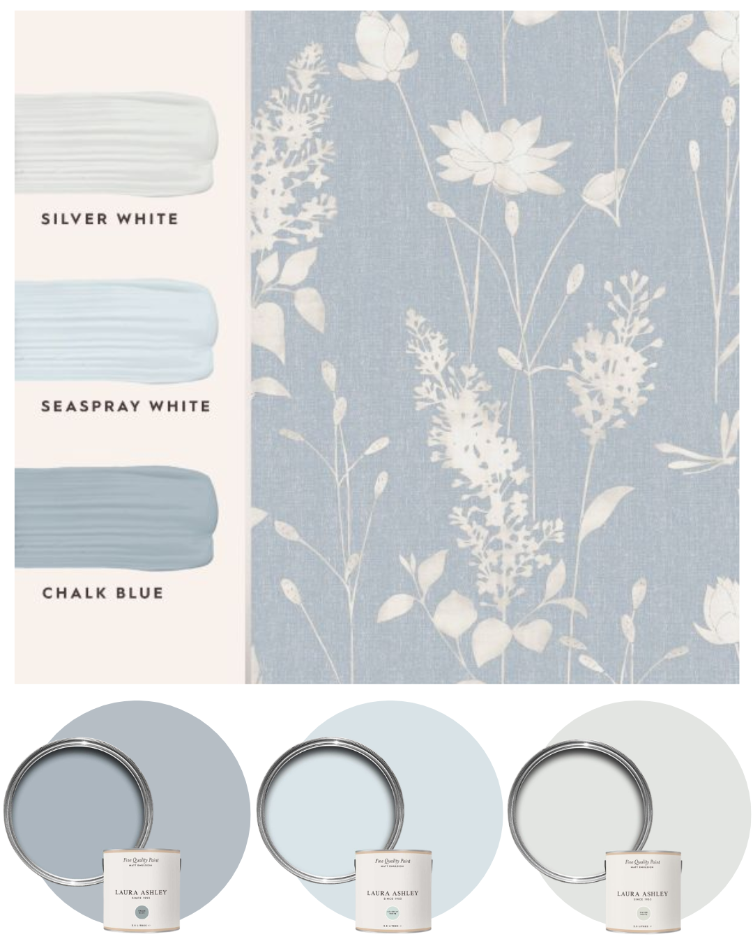Laura Ashley Dragonfly Garden Wallpaper Chalk Blue 113343