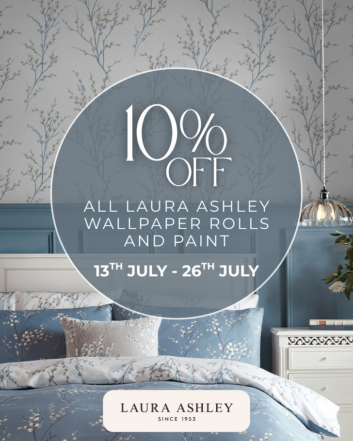 10% Off Laura Ashley Full wallpaper Rolls