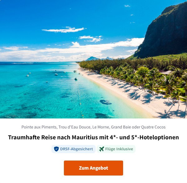 Traumhafte Reise nach Mauritius mit 4*- und 5*-Hoteloptionen