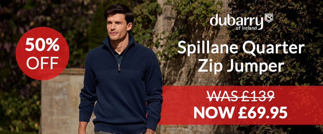 Shop Dubarry Mens Spillane Quarter Zip Jumper