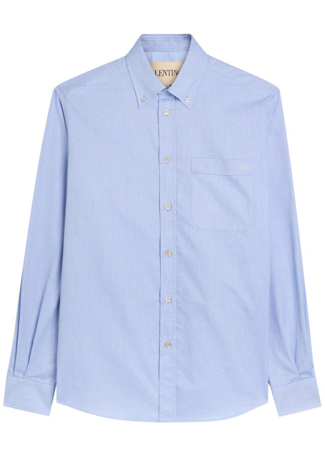 VALENTINO GARAVANI Logo-embroidered cotton Oxford shirt