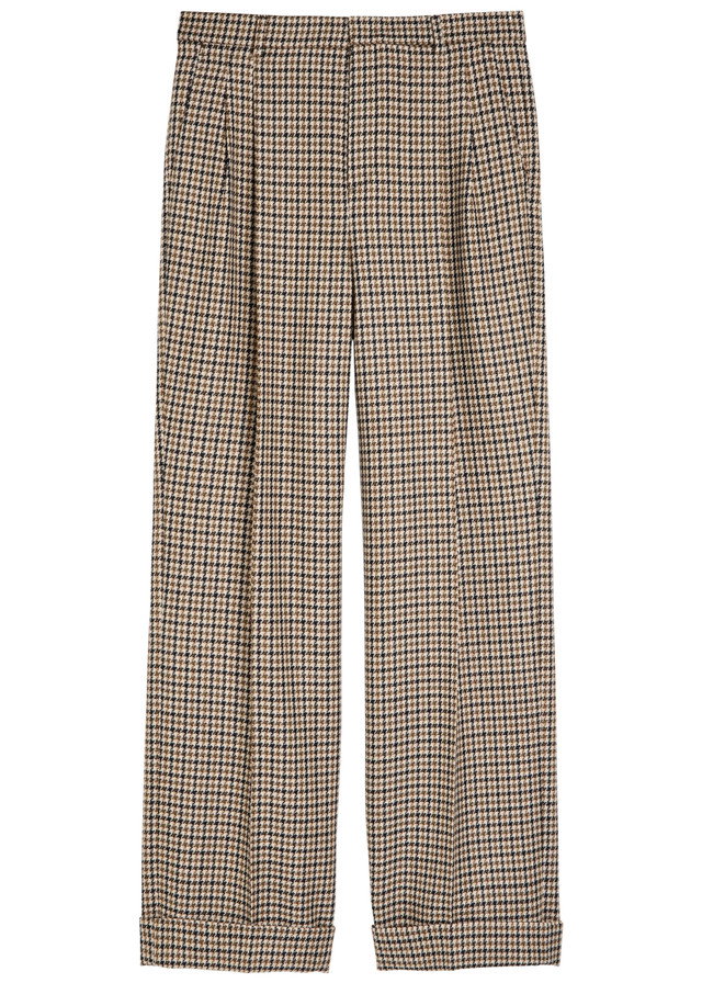 VALENTINO GARAVANI Houndstooth straight-leg wool trousers