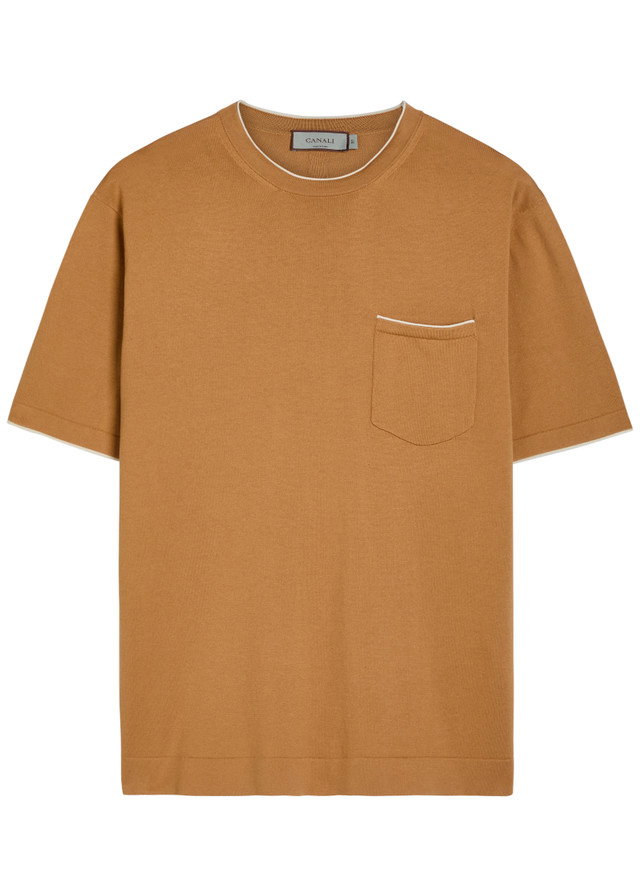 CANALI Cotton and silk-blend T-shirt