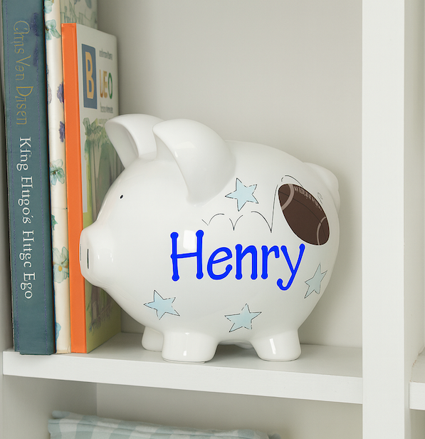 Hand Painted Sports Piggy Bank 