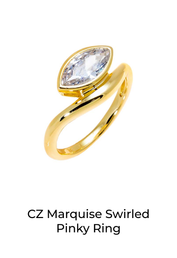 CZ Marquise Swirled Pinky Ring