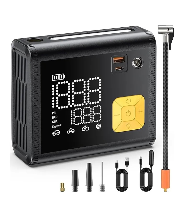 Image of Portable Tire Inflator & Air Compressor — 20000mAh, 150 PSI with Digital Gauge