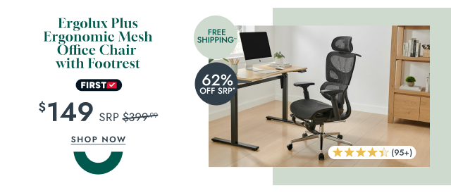 Ergolux Plus Ergonomic Mesh Office Chair with Footrest